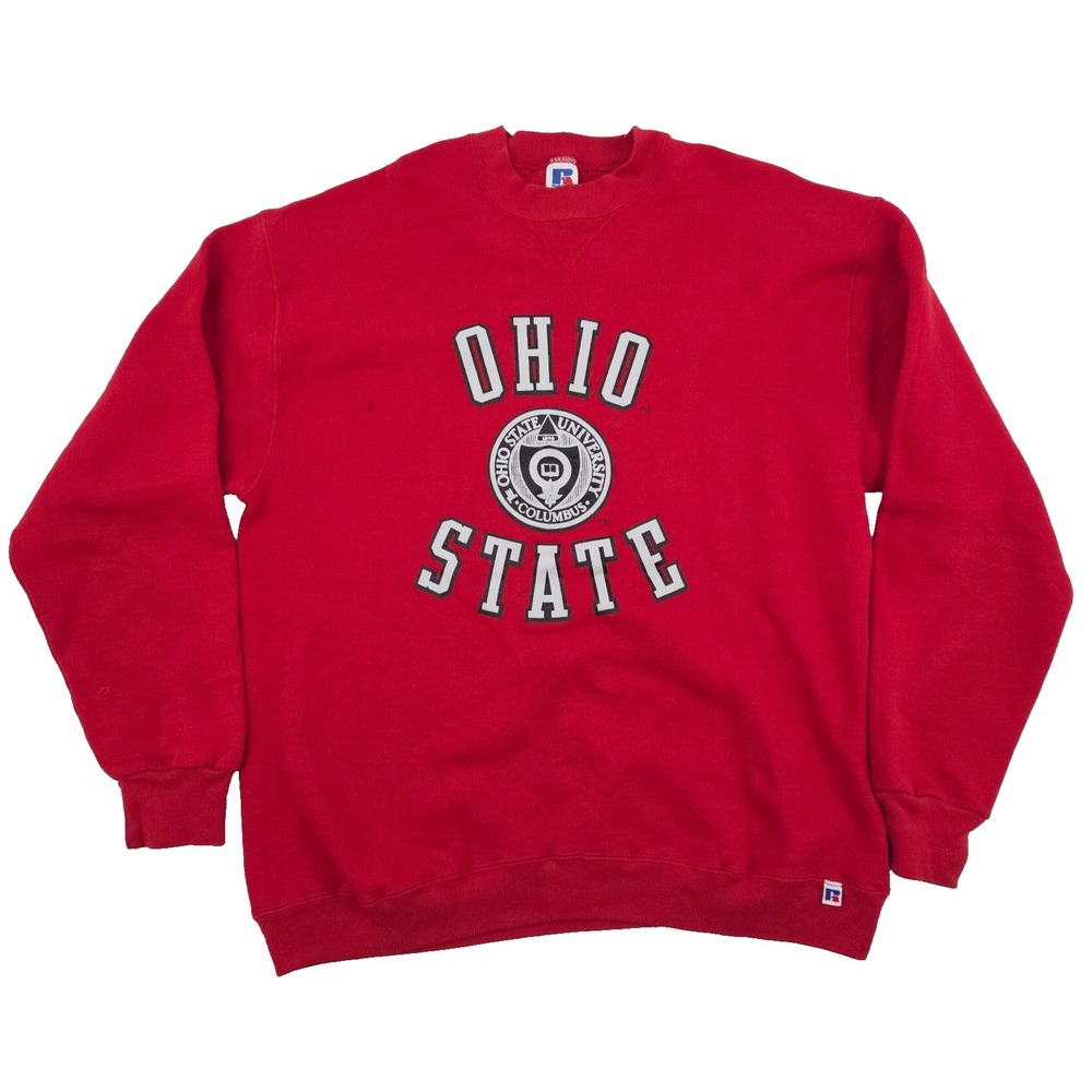 VTG Russell Athletic Ohio State University Crewneck Sweatshirt XL Red USA Made
